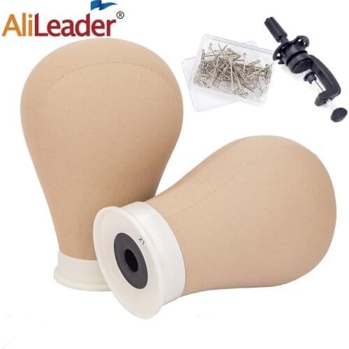 Alileader Mannequin Head Wig Canvas Head 20.5"21"22.5“23”Inch Canvas Block Mannequin Head For Making Wigs Manikin Training Head