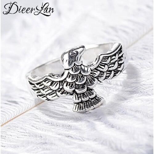 Bohemian Ethnic Silver Color Eagle Rings for Women Bridal Wedding Vintage Finger Rings Christmas Gifts