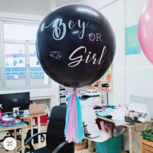 Black Latex Balloon 1set Giant Boy Or Girl Gender Reveal Baby Shower Confetti Ballons Birthday Gender Reveal Party Decoration