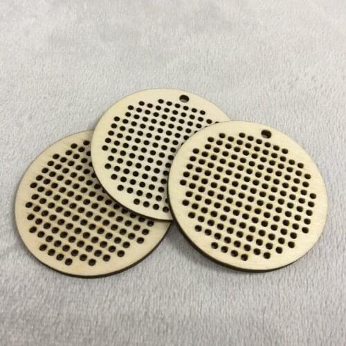 Wood Circle Punched For Cross Stitch