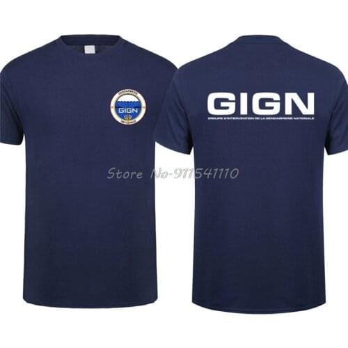 France French Special Elite Police Forces Unit GIGN Raid BRI T Shirt Short Sleeve France Police T-shirt Man QR-041