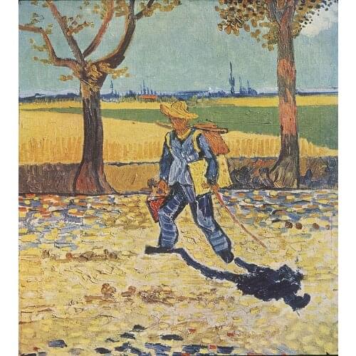 Impressionist Vincent Van Gogh Oil Painting Reproduction on Canvas Painter on the Road to Tarascon, 1888 Wall Art Hand Painted