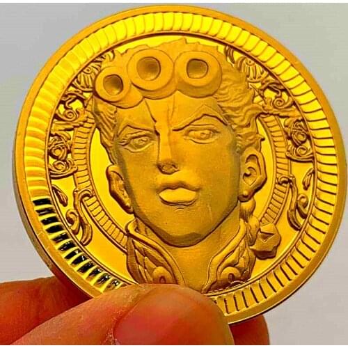 JoJos Bizarre Adventure Golden Wind Giorno Giovanna Coin Collectible Gift Art Collection Commemorative Coin Costume Props