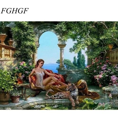 FGHGF Figure Painting Frameless Picture Diy Painting By Numbers Kits Modern Canvas Painting Wall Art Home Decoration