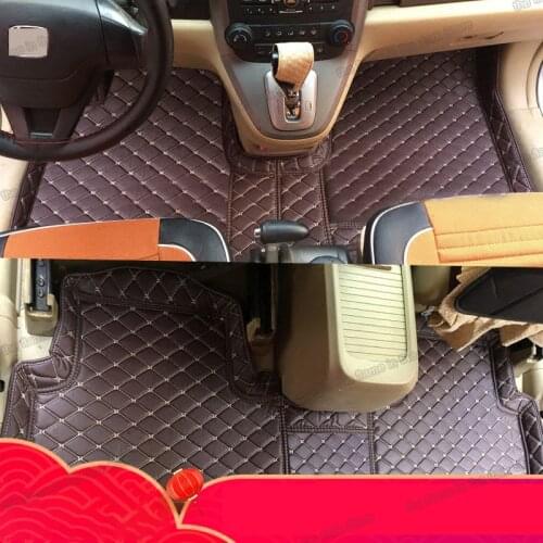 Leather car styling floor mats for honda crv cr-v 2007 2008 2009 2010 2011 2012 interior accessories covers saloon auto details