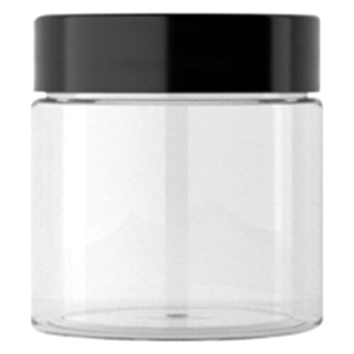 Round transparent leak-proof plastic container jar with black lid portable travel storage cosmetics 2021 New