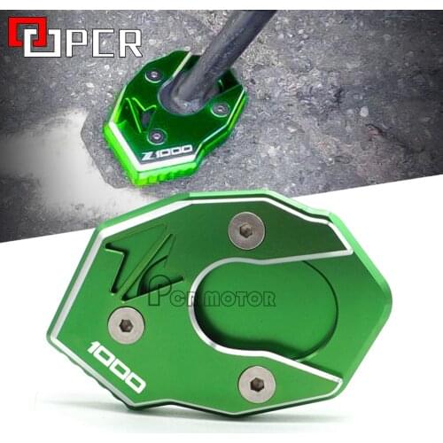 LOGO Z1000 CNC Aluminum Side Stand Enlarge Extension For Kawasaki Z1000SX z1000 SX Z1000 2011 2012 2013 2014 2015 2016 2017