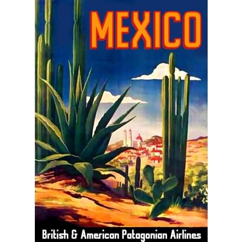 MEXICO SKY Vintage Retro Travel Railways Photo Art Film Print Silk Poster for Your Home Wall Decor 24x36inch