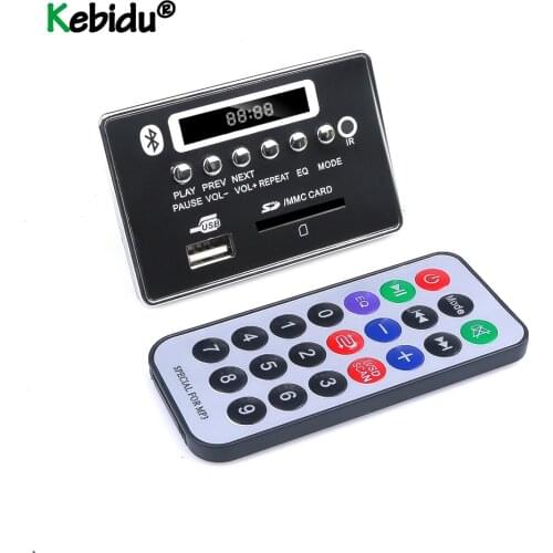 V5.0 MP3 Player DC 5V Automobile Car Bluetooth MP3 WMA FM Decoder Board Plate Audio Module USB Radio Car MP3 Speaker Accessories