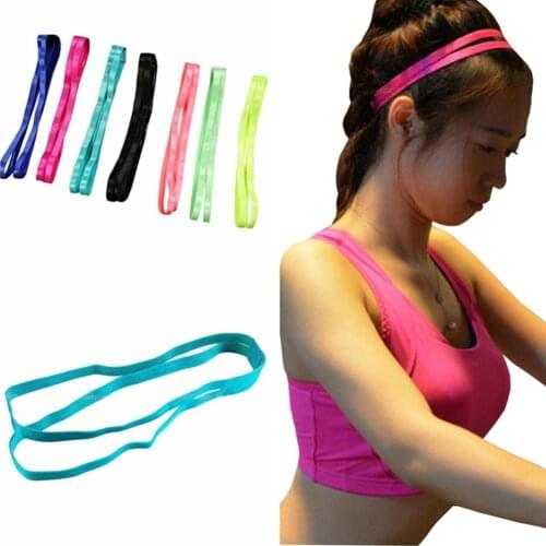 2 PCS Set of Elastic Fitness Yoga Headband Sport Hair Band Anti-slip running Sweatband