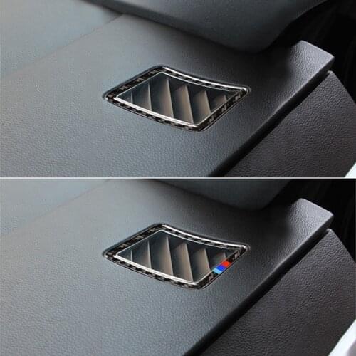 Carbon Fiber Car Dashboard Side Air Vent Outlet Cover Sticker Trim For BMW 5 Series E60 E61 2004 2005 2006 2007 2008 2009 2010