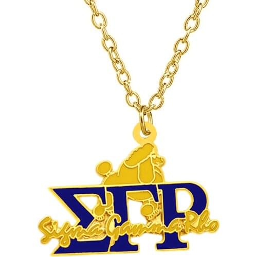New design enamel metal SIGMA GAMMA RHO poodle pendant necklace for greek society sorority gift jewelry necklace