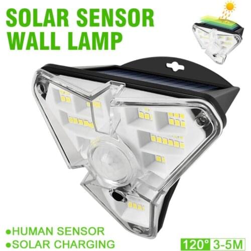 New Solar Light Outdoor 3 Modes Motion Sensor PIR Wall Light Waterproof Solar Lamp Solar Powered Sunlight Garden Decoration