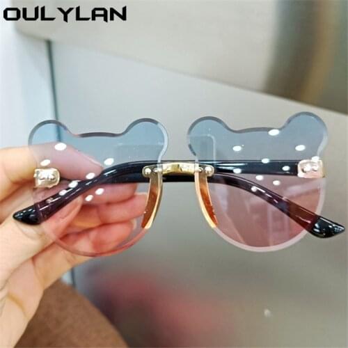 Oulylan Kids Sunglasses Baby Girls Boys Round Sun Glasses 2-9 years old Children Eyeglasses Cute Cartoon Lovely Bear Shaped