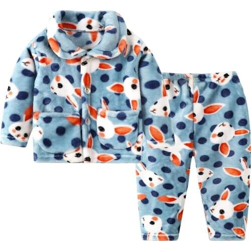 Autumn Pajamas For Children Long Sleeve Cotton Blend Suit Cartoon Animal Clothing Baby Pyjamas Set Sleepwear Christmas Pajamas