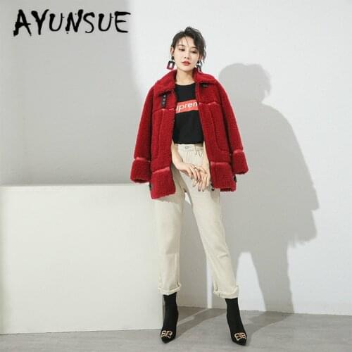 Autumn Winter Coat Women Clothes 2020 Sheep Shearing Real Fur Coat 100% Wool Jacket Women Korean Fashion Fur Tops 19032 YY2083