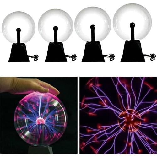 Plasma Ball Glowing Globe Table Lamp Light Touch & Sound Activated Disco Party