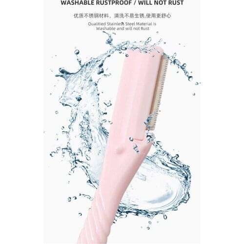Portable Eyebrow Trimmer Hair Removal Tool Lady Makeup Tool Straight Handle Small Waist Hair Trimmer (Pack of 3)