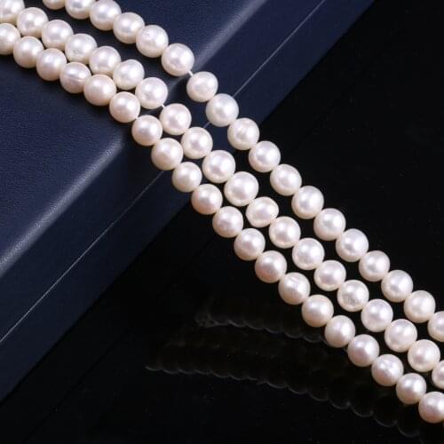 Freshwater Pearl Loose Potato-shaped White Beads 7-8 Mm For DIY Bracelet Earring Necklace Sewing Craft Jewelry Accessory