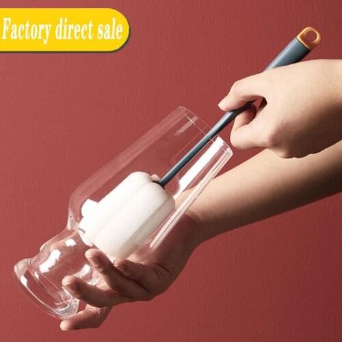 Silicone Cup Brush Kitchen Cleaning Tools Long Handle Drink Wineglass Bottle Glass Cup Washing Cleaning Sponge Brushes Cleaner