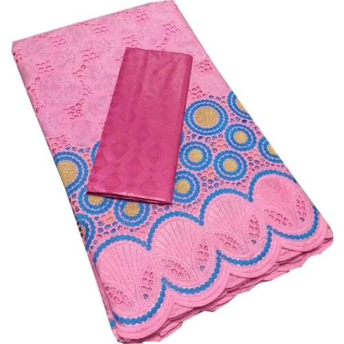 SJ Lace 2.5+2.5 Yards Bazin Riche Fabric 2021 High Quality Embroidery Lace African Lace Fabric For Wedding Dress Sewing t5-23