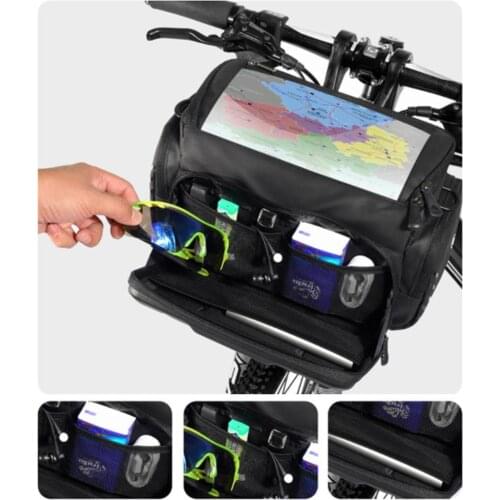 EVA Large Capacity Bike Front Tube Bag Waterproof Folding Bicycle Handle Bracket for Scooter MTB Road Bike Bicycle Accessories