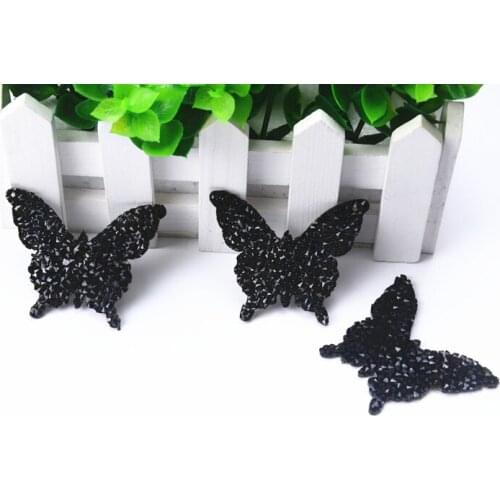 Sparkling Rhinestone Butterfly Patch Iron on Sewing Crystal Applique For Jeans Clothing Decorations