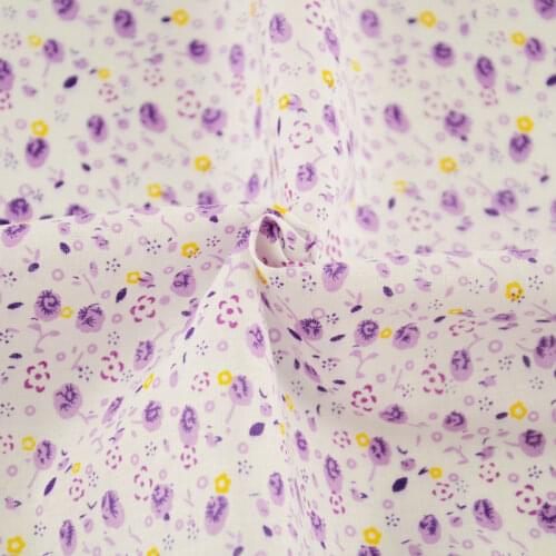 New Arrivals Purple Flowers Style Tecido Decoration Scrapbooking Sewing Cotton Fabric Patchwork Textile Plain Fat Quarter Cloth