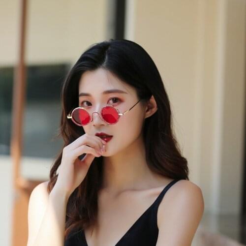 Vintage Rimless Sunglasses Women Big Diamond Brand Designer Rhinestone Gradual Sun Glasses Ladies Female Shades With Box NX