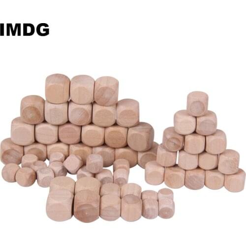 Foreign Trade Hot Sale Blank 1-6 Cm Dice Wooden Six-sided Sieve Color Dice Rounded Corners