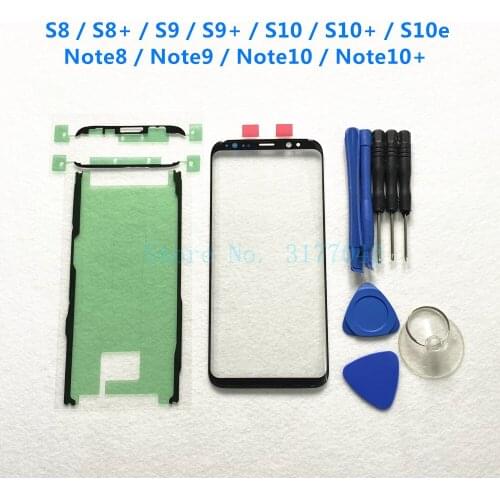 Front Outer Glass Lens Cover Touch Screen For Samsung Galaxy S8 S9 S10 Plus S10e Note 8 9 10+ LCD glass & Sticker & Tools