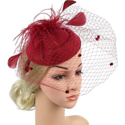 Women Feather Floral Hair Fascinator Hat Headband Cocktail Party Wedding Church Kentucky Derby Dress Accessories