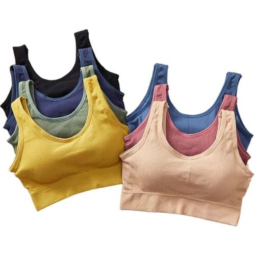 Big thread V back sling back vest womens sports without steel ring gathered underwear lingerie lady push up bra comfortable