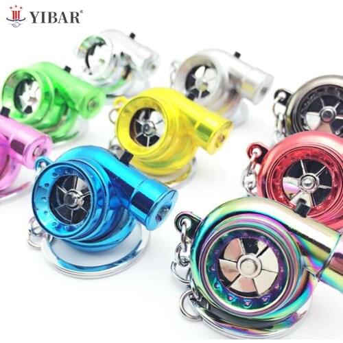 1Pc Mini Turbo Turbocharger Spinning Turbine Car Interisor Accessorie Keyring