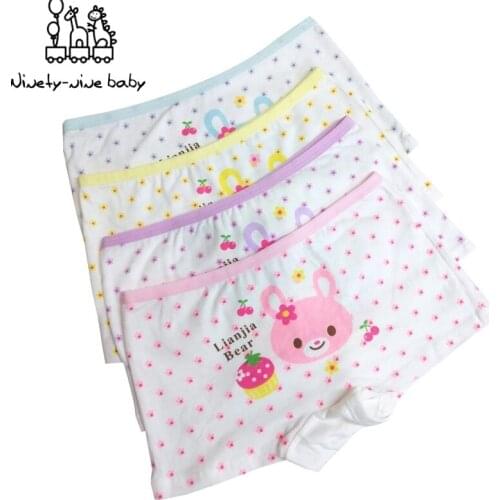12pcs/lot Cotton Kids Underwear Comfortable & Breathable Panties for Girls Children Cute Cartoon Printed Underwear Mixed Color