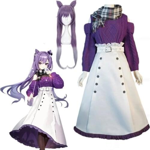 Game Genshin Impact Keqing Cosplay Costume Fashion Sweater Daily Suit Activity Party Role Play Clothing S-XL Carnival Party