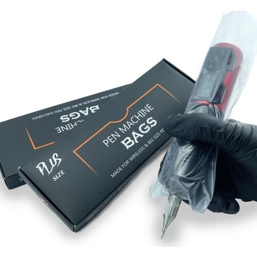 EZ Disposable Cartridge Pen Machine Grip Sleeve Covers PLUS Size for Wireless Big Size Pen Machine Clear Cover Bags 200pcs/bag