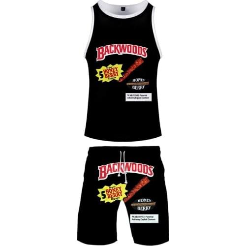 Funny Foods Backwoods Honey Berry Two Pieces Sets Men 3D Tank Top + Shorts Suit Men Summer Vest fashion T Shirt Men Clothing