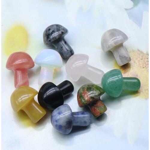 1Pcs Mini Mushroom Statue Natural Crystal Stones Healing Reiki Massage Exquisite Beautiful Room Ornaments Decor Gift Accessories