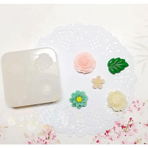 1pcs Flower and leaf Liquid silicone mold DIY resin jewelry pendant necklace pendant lanugo mold resin molds for jewelry