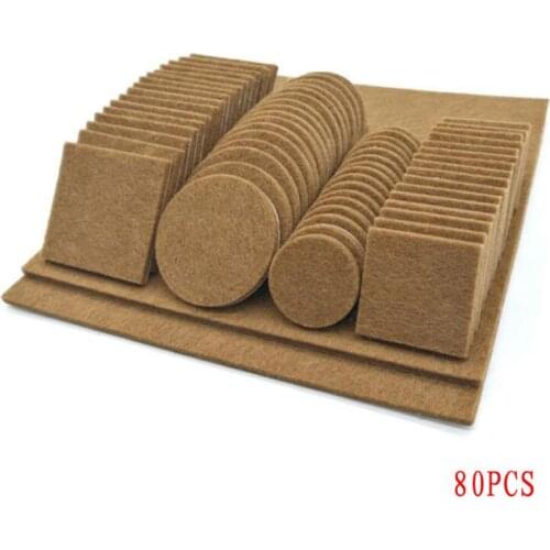 80/130pcs Furniture Chair Table Leg Self Adhesive Felt Wood Floor Protector Pads