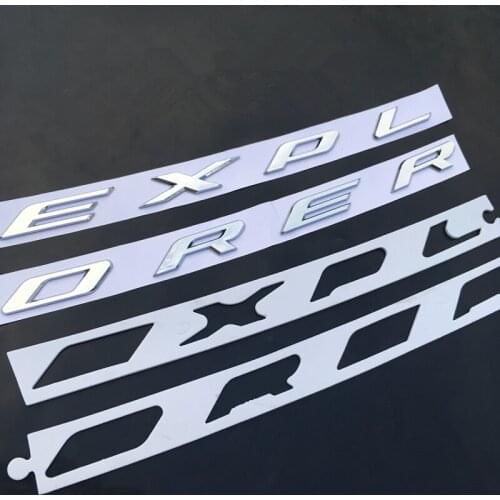 CAR CHROME BONNET EMBLEM 3D LOGO ALPHABET STICKER FOR FORD EXPLORER 2010- 2018 ACCESSORIES CAR STYLING CAR ACCESSORIES