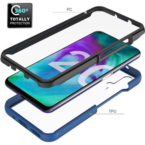 50pcs/lot 360 Full Body Armor Phone Case For Huawei Honor 20 Nova 5T Y6 Y7 Y9 Prime 2019 Y9S P Smart Z P30 P40 Lite E Y7P Frame