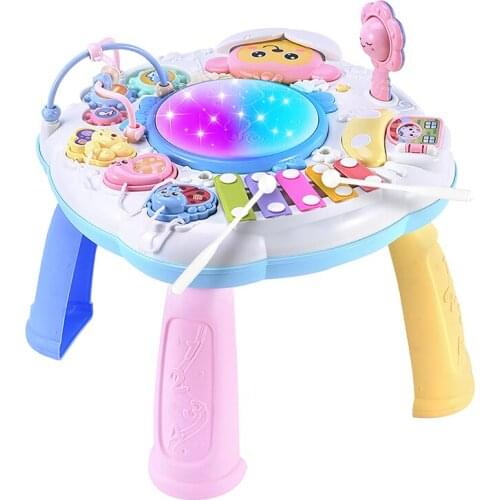 Baby Musical Instrument Learning Table Infants Piano Toys Early Educational Study Activity Center Music Board Game For Kids Xmas