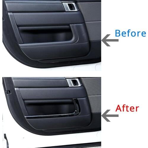 For Landrover Range Rover Sport RR Sport 2014-2018 Car Styling ABS Chrome Gloss Black Inner Door Decoration Strip Trim Accessory