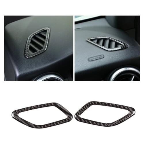 For Mercedes benz A GLA CLA Class W176 A180 C117 X156 2013-2018 Real Carbon Fiber Car Dashboard Air Conditioning Frame Stickers