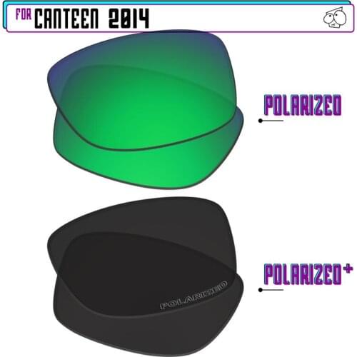 EZReplace Polarized Replacement Lenses for - Oakley Canteen 2014 Sunglasses - Black P Plus-Green P