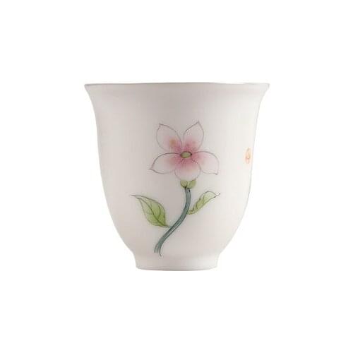 Dehua Sheep Fat Jade Porcelain Teacup Liner Silvering Plated Cup 999 Sterling Silver Hand-painted Kung Fu Black Tea Teaware