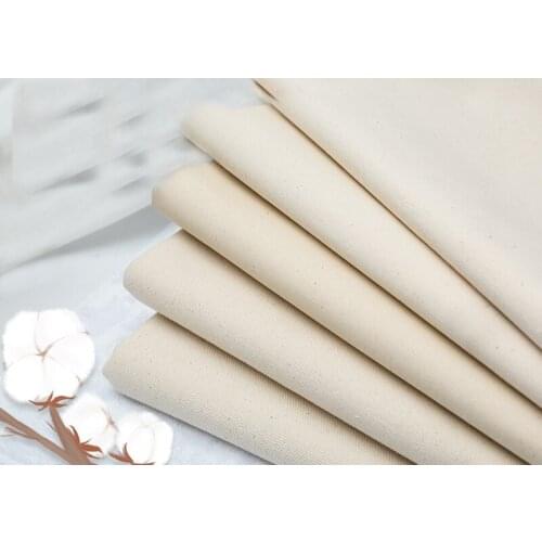 Canvas Fabric Solid Color Cotton Textile Material for Curtain Tablecloth Bag Sofa Linen Clothes Diy Handmade Sewing Decoration