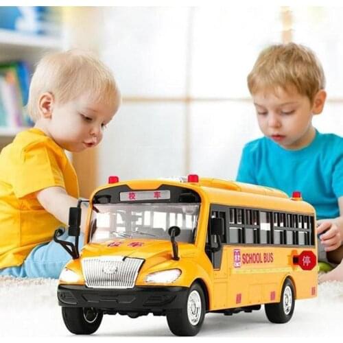 Inertial Music School Bus Childrens Toys Friction Music School Busl Lighting Car Toys For Kids Educational Interactive Toys